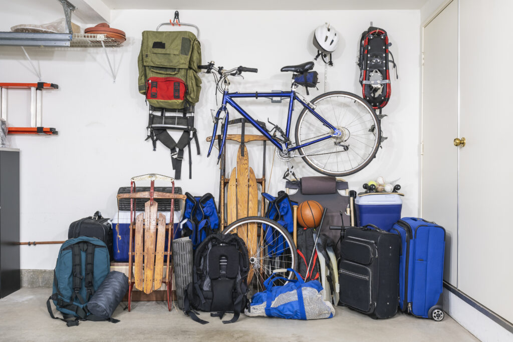 Maximising Everyday Life with Flexistore Self-Storage Solutions 7 A lot of different sport equipment stored against a wall